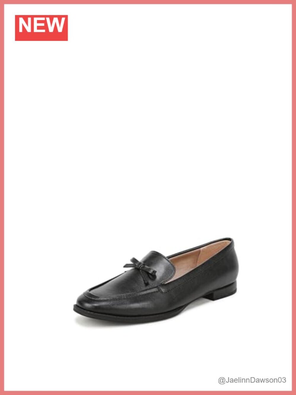 Faux Leather Penny Loafers with Bow, Soft System Comfort, Low Block Heel Square